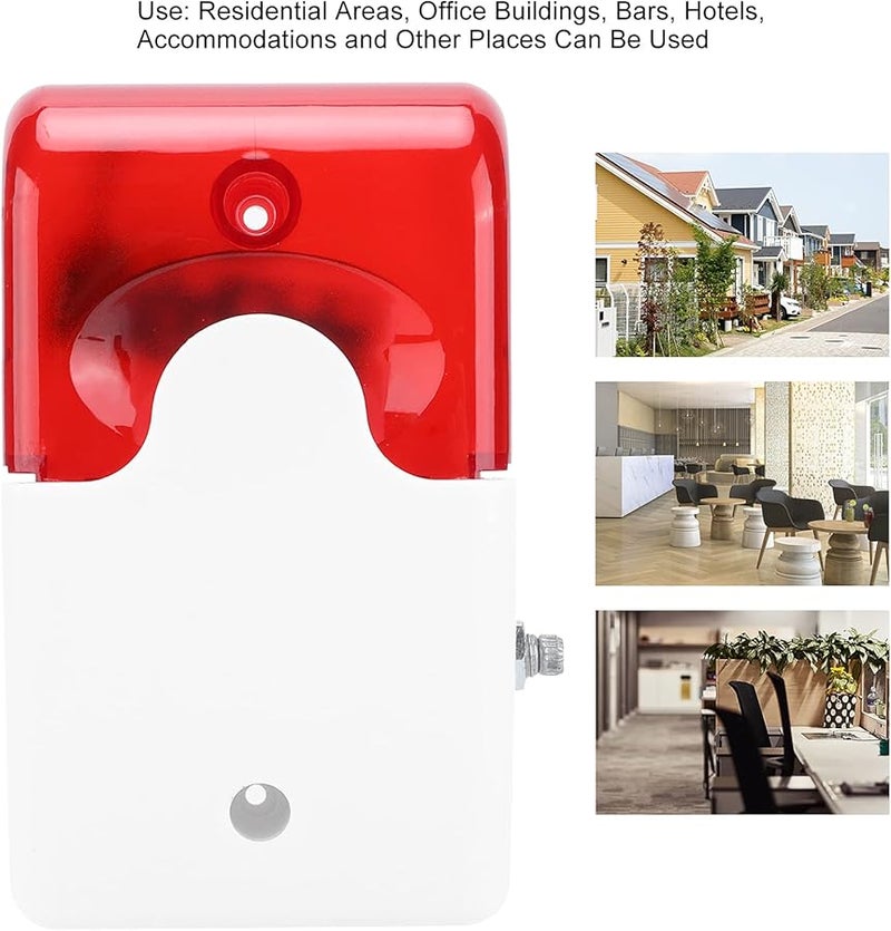 ABS LED High Flashing Siren Sound Light Alarm Wired 12VDC Volume Adjustable Horn for Office Buildings Bars Hotels - Image 2